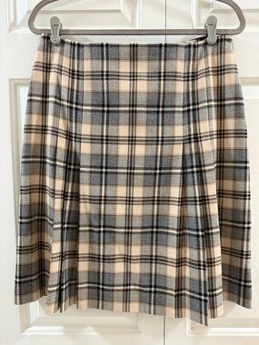 Brooks Brothers 346 Plaid Wool Skirt Pleated A-Line Size 10 Preppy